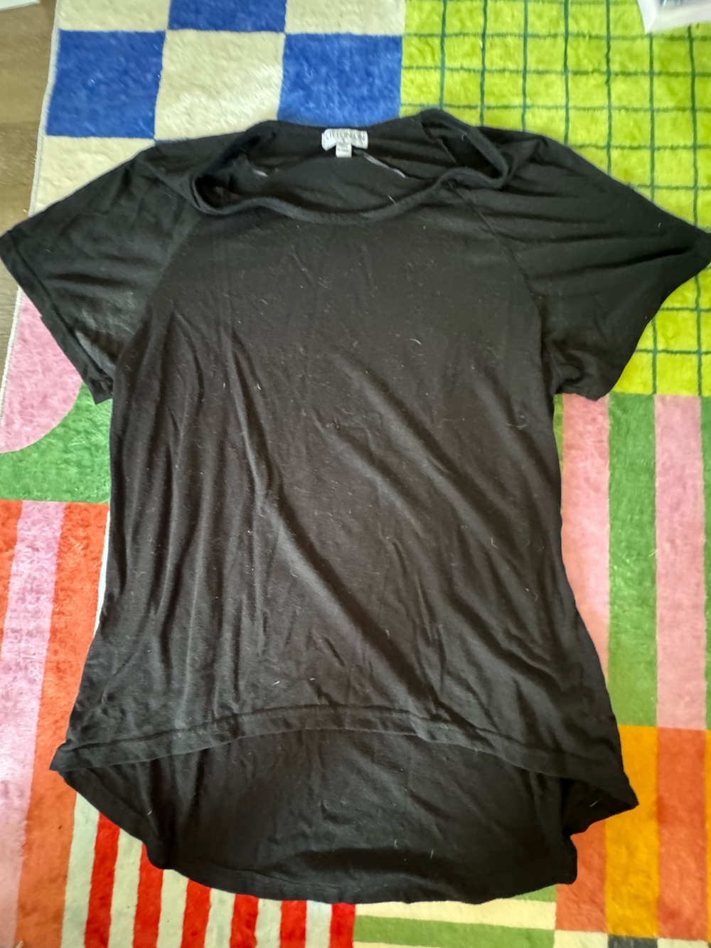 Cotton On Black Short-Sleeve High-Low Tee